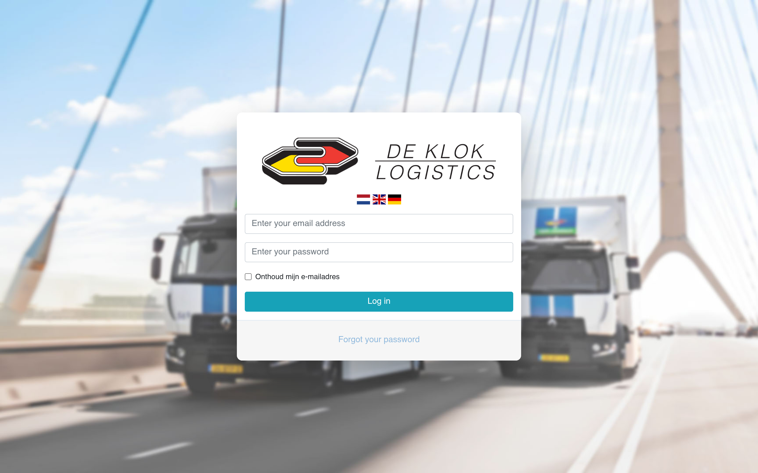 Page de connexion du portail De Klok